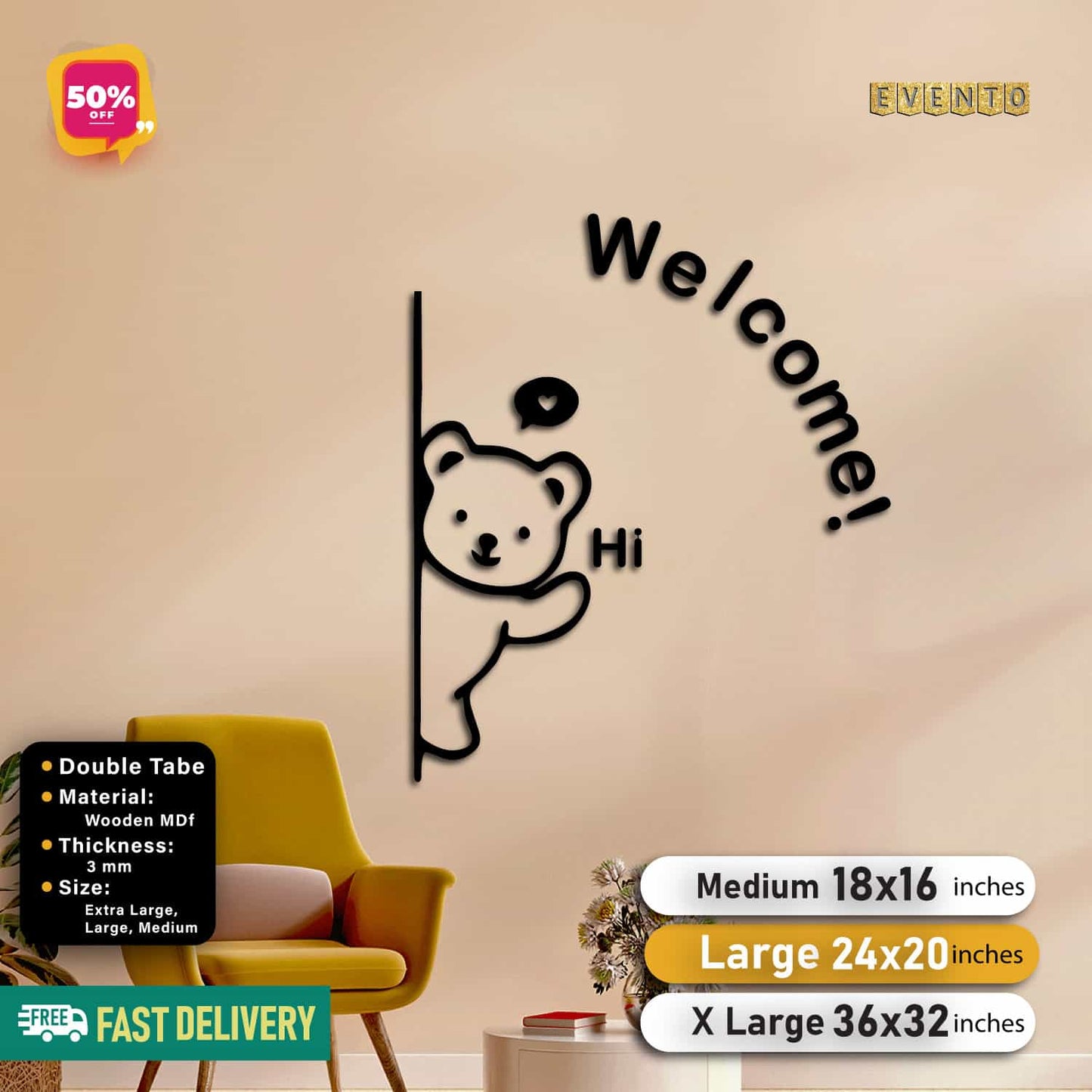Welcome Panda Decor For Wall Decor