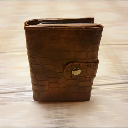 The Crocodile Aluminum Alloy Credit Card Synthetic Leather Automatic Up Card Case