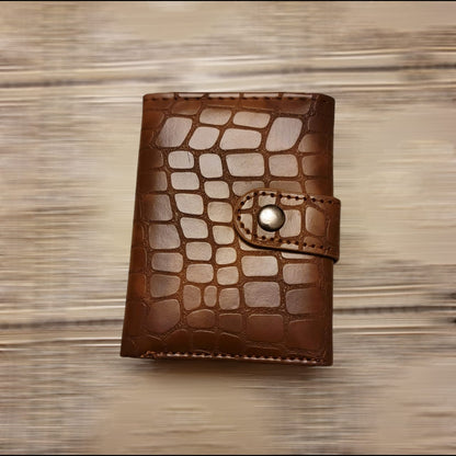 The Crocodile Aluminum Alloy Credit Card Synthetic Leather Automatic Up Card Case