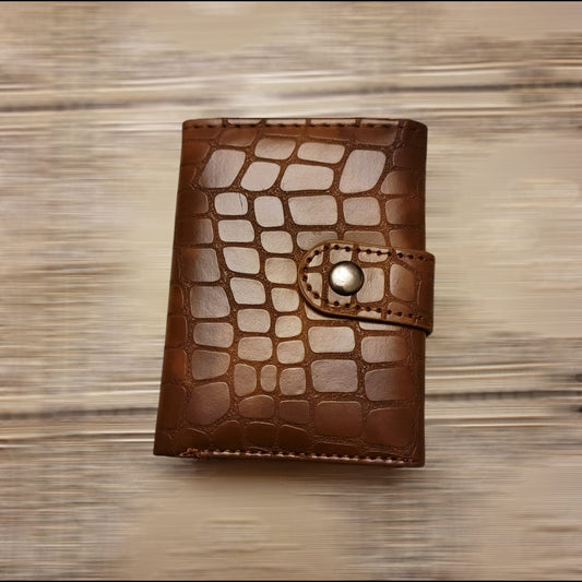 The Crocodile Aluminum Alloy Credit Card Synthetic Leather Automatic Up Card Case