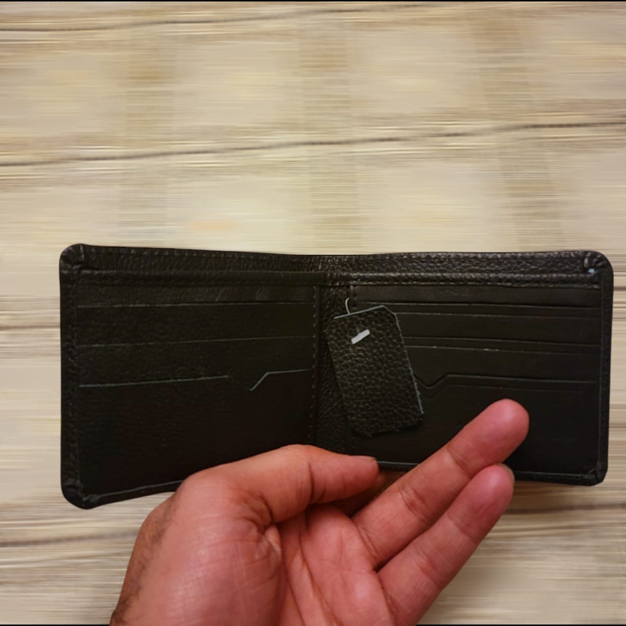 Men Pure Leather Wallet Black