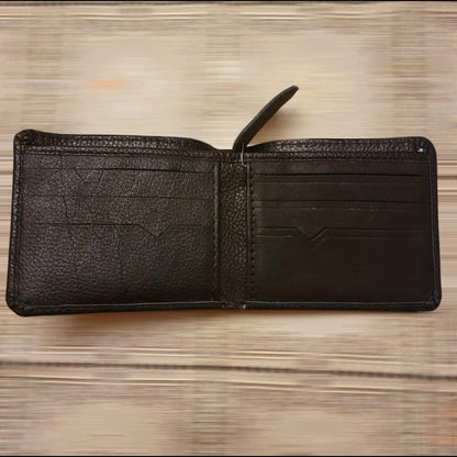 Men Pure Leather Wallet Black