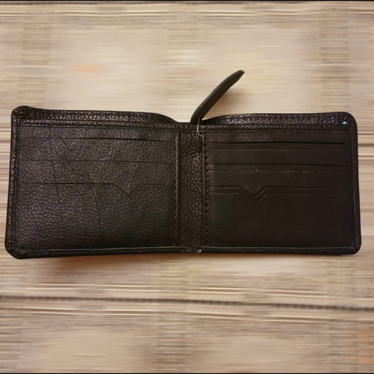 Men Pure Leather Wallet Black