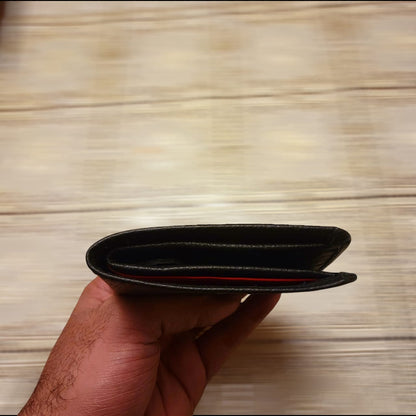 Men Pure Leather Wallet Black