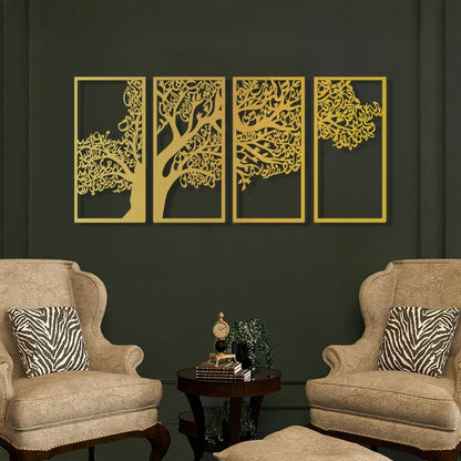 Tree of Surahs (4 Quls) Islamic Wall Art  Set of 4 - 48 inches x 24 inches